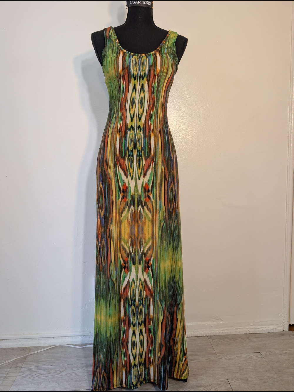 Multi-Color Patterned Cutout Maxi Dress - Picture 6 of 13